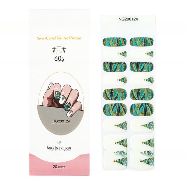 2023 Uv gel french style nail beauty product wholesale new UV Gel Nail stickers semi cured gel nail wraps