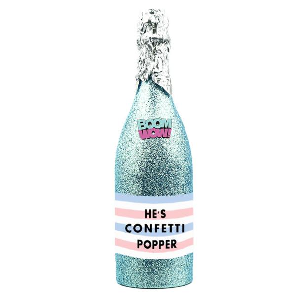 12.5 Gender Reveal Champagne Bottle Confetti Popper