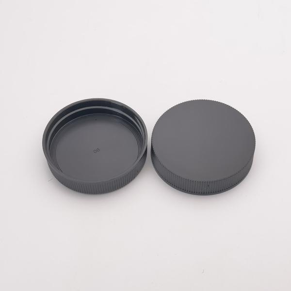 47MM Black Ribbed Plastic Jar Lid 47/400 PP Plastic Bottle Cap