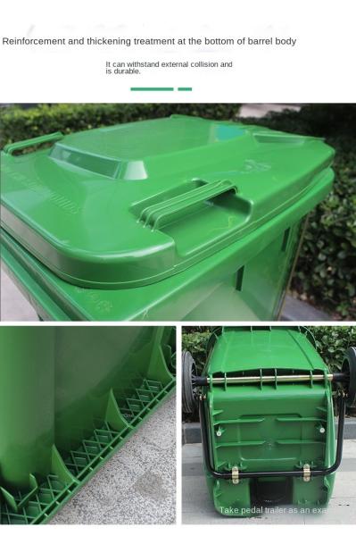 32 Gallon Commercial Public Park Pedal Plastic Recycle Outdoor Trash Can Garbage Bin