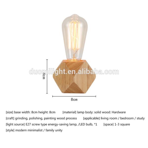 Настольная лампа шарика Эдисон современных нордических уникальных настольных ламп естественная деревянная низкопробная