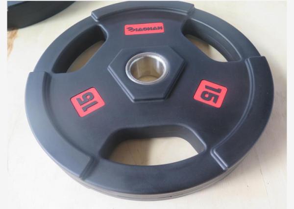 As placas de borracha pretas do peso do Barbell do plutônio/levantamento de peso chapeiam 2,5 - 25kgs