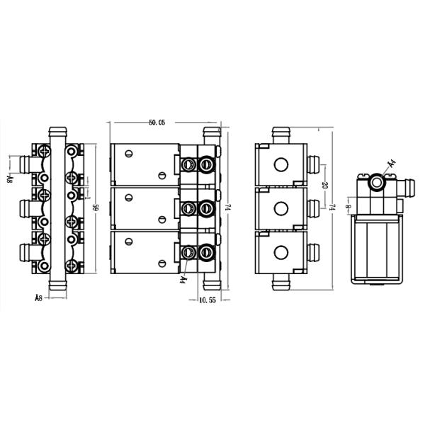 Пластиковый мини клапан соленоида 12V воздуха 24V для машины массажа ноги