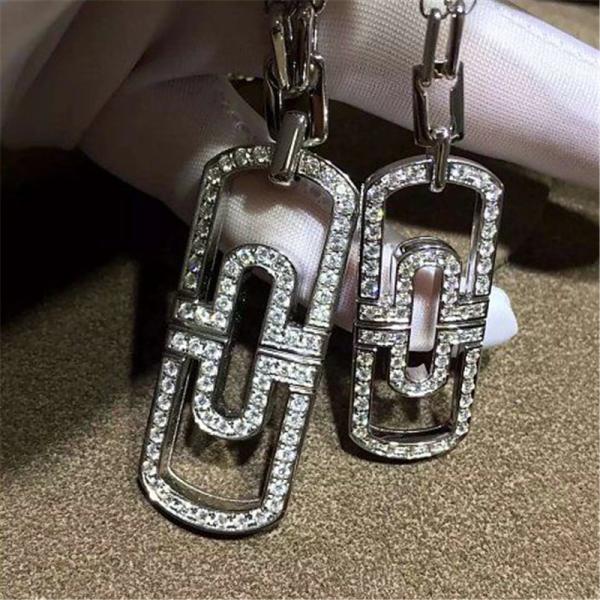 BLuxury jewelry factory high-qualit Parentesi necklace, 18K gold material, decorated with full diamond. Length 50-70 cm.