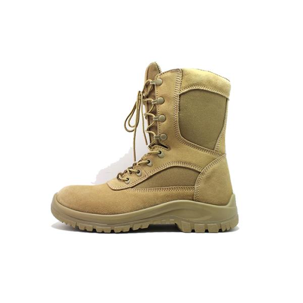 Tan Knee High Half British Leather Uniform Boots Sand Prevention / Wear Resistant
