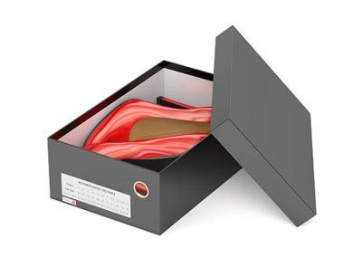 Les chaussures de luxe enferment dans une boîte le revêtement UV matériel de papier ondulé noir de empaquetage de carton