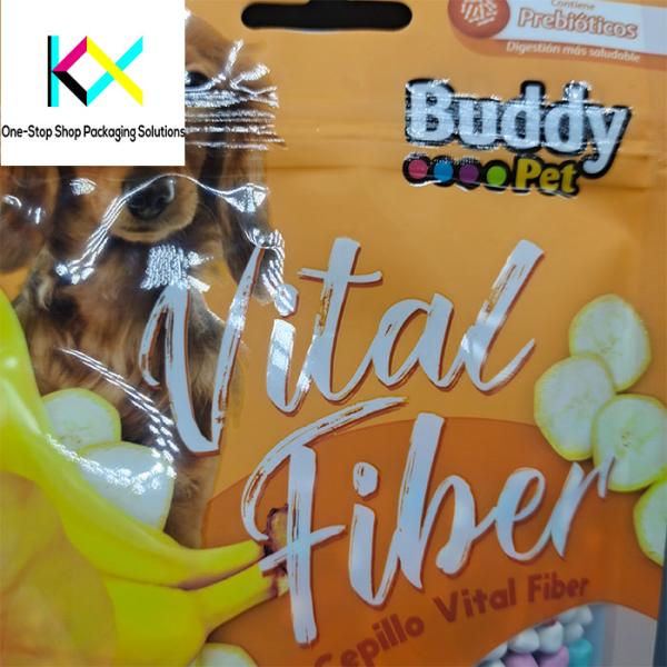 Custom Printed Recycling Pet Food Pouches With Spot Glossy Clear Window