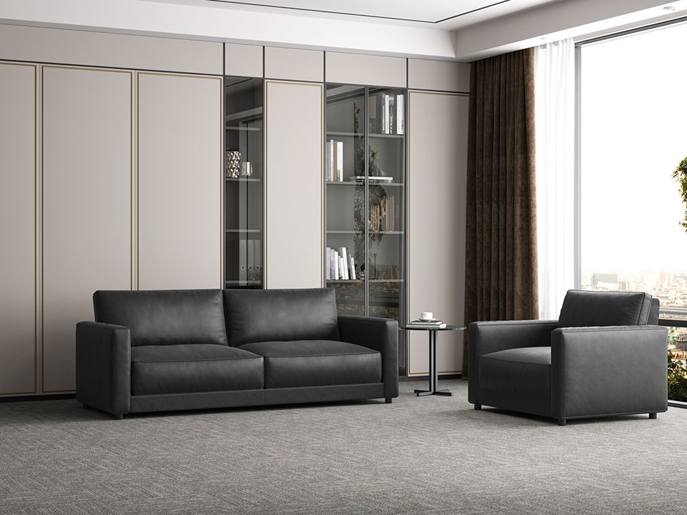Solid Wood Frame Office Reception Sofa Multiple Sizes Waiting Room Sofas
