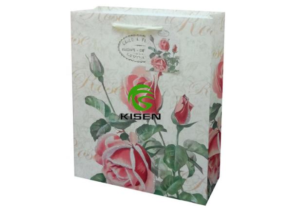 Luxury Recycled Paper Bags With Handles , Embossing Fancy Eco Friendly Paper Bags