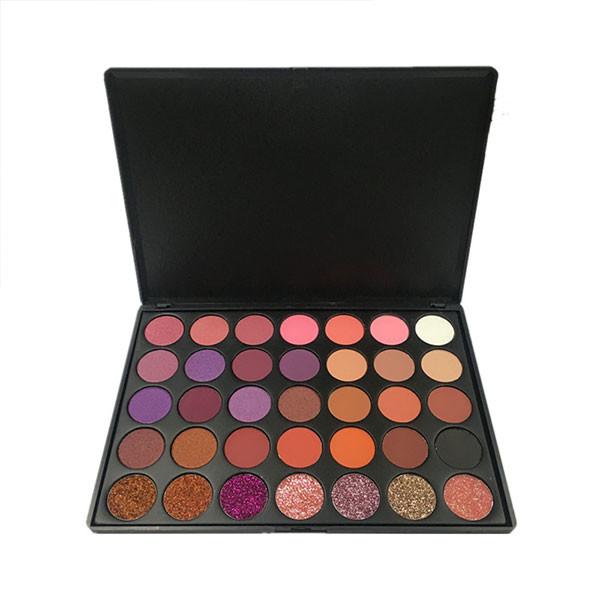 Talc Free Long Lasting Purple 35 Color Makeup Eyeshadow