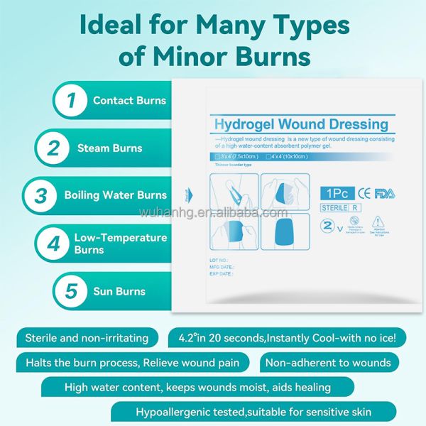 10x10cm Hydrogel Medical Wound Care Dressing For Burn OEM Logo Design