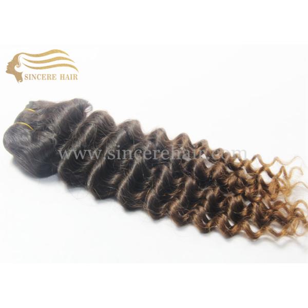 45 CM Ombre CURLY Hair Extensions Weft for Sale, 18 Inch Ombre Curly Remy Human Hair Weft Extension for Sale 60 CM Brazilian CURLY Hair Weft Extensions for Sale, 24 Inch Brown Curly Remy Human Hair Extension Machine Weft for Sale