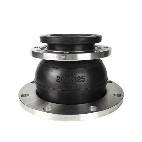 SS304 Flange Rubber Expansion Joint DN200 PN16 Pipe Compensator