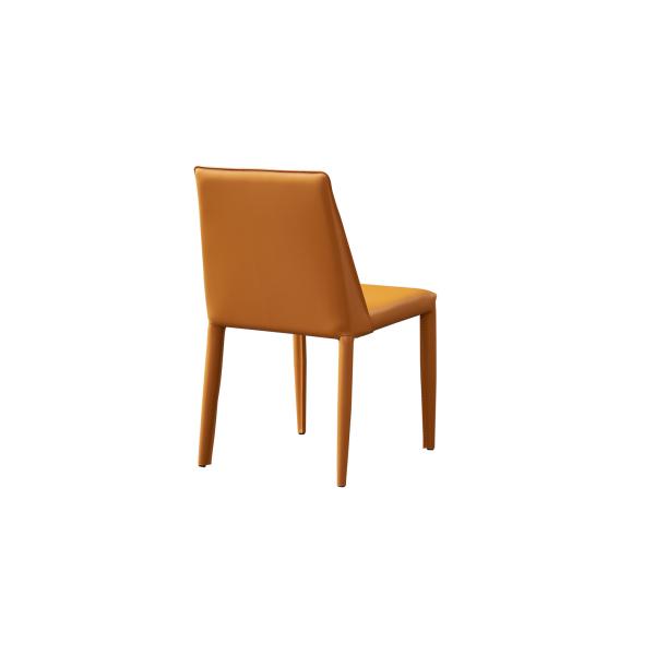Steel Leg Italian Style Dining Chairs Comfortable Seating Saddle Leather Chair