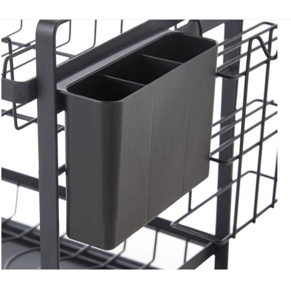 2 Layers Removable L38.5cm Steel Kitchen Basket Rack