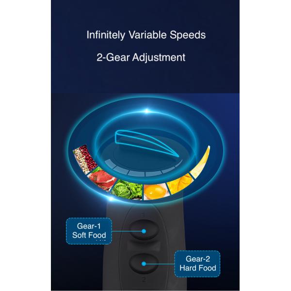 400W 500ml Handheld Food Mixer 304 Stainless Steel 2 Speed