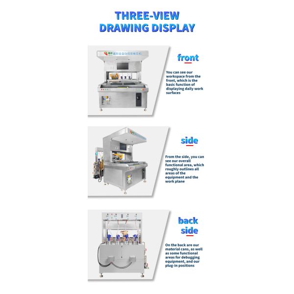 Automatic 4 Colors Stainless Steel Visual Chocolate Dripping Machine Cake Decorating Machine for Making Candy Ice Cream