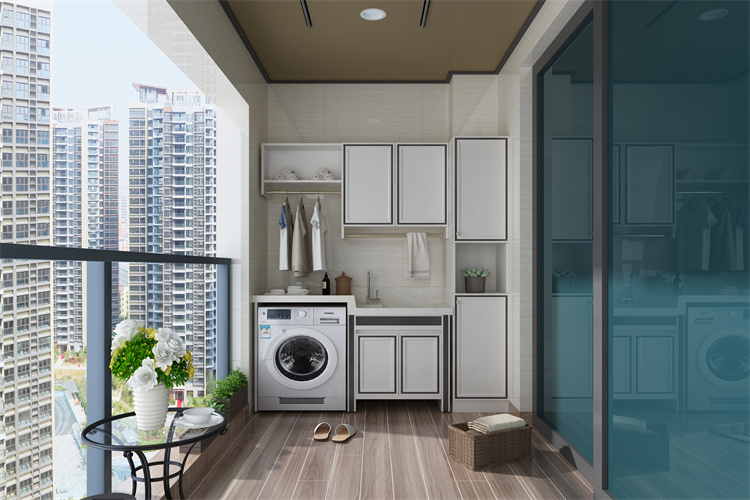 YALIG Laundry Outdoor Cabinet Set Customized Home Furniture Laundry Cabinets with Optional Basin