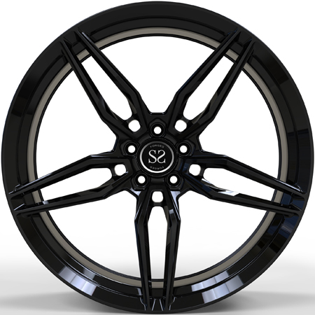 Расположенная ступенями чернота Monoblock лоска 22inch снабжает ободком колеса сплава для автомобиля двойных спиц вогнутого