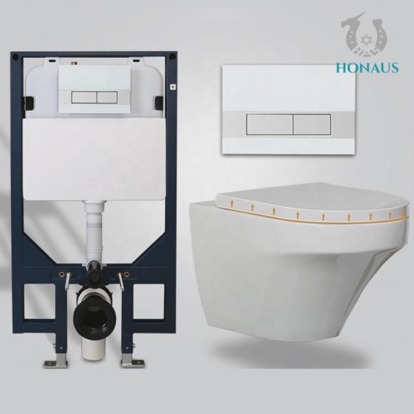 Washdown Flushing Wall Hanging Commode Rimless Wall Hung WC One Piece