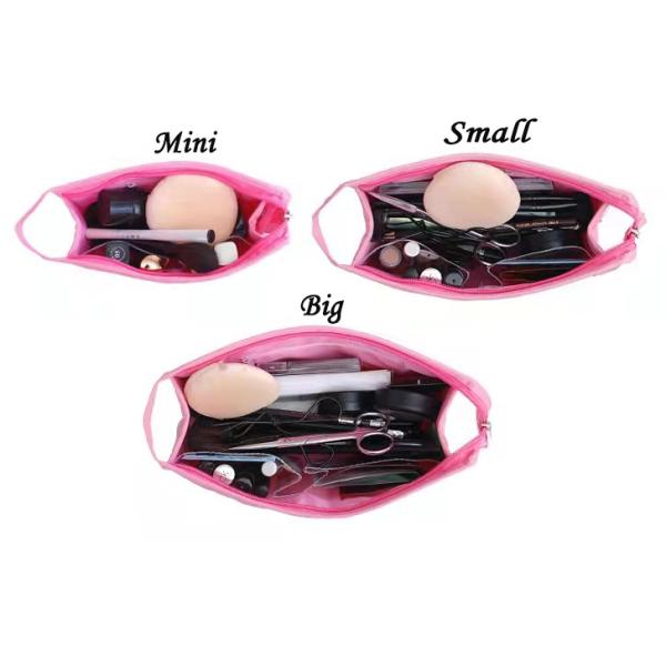 Diamond Stitch Pattern Zipper Cosmetic Bag For Travel 19cm×12cm×6cm