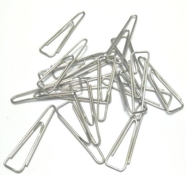 Hot Factory Sales100pcs/Box Triangular Shaped Nickel Metal Paper Clips