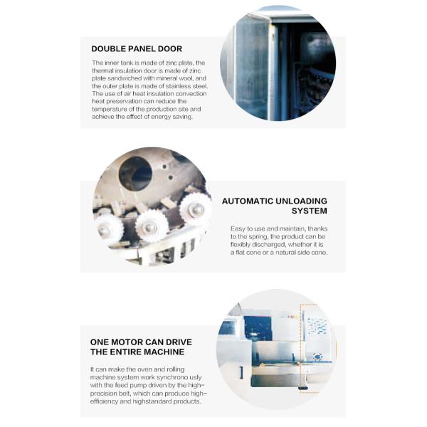 Создатель конуса мороженого нержавеющей стали автоматический многофункциональный подвергает 55 печь шаблонов механической обработке