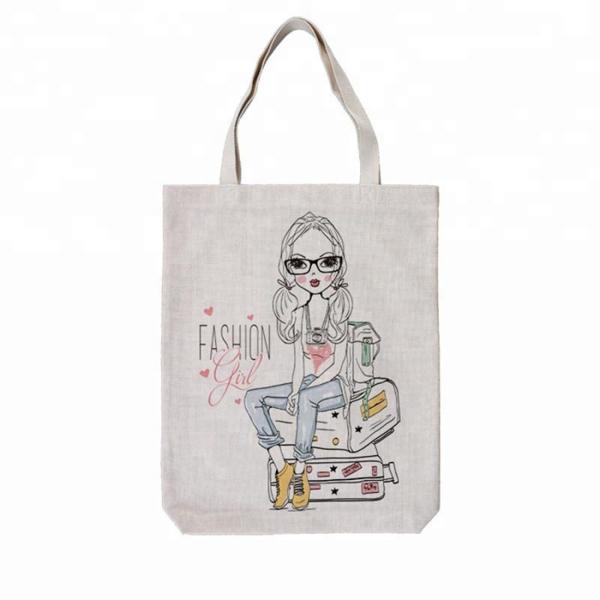 Différentes tailles de sac de magasinage en lin blanc à sublimation simple pour l'impression de logo à sublimation
