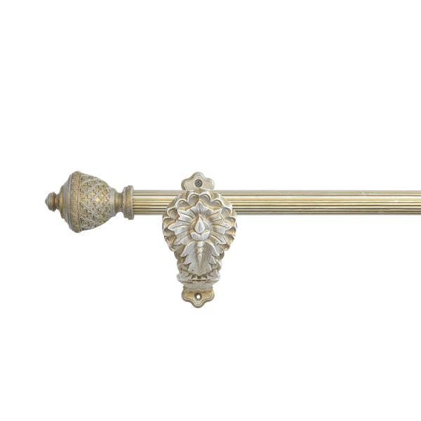 Paint Craft Pipe Curtain Rods Sets With 3M Resin Curtain Finials Single Bracket