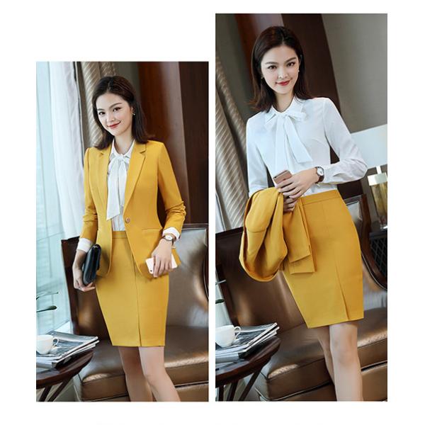 Regular Women 'S Business Suit Skirt Custom 90% Polyester Blended Cotton Long Sleeve