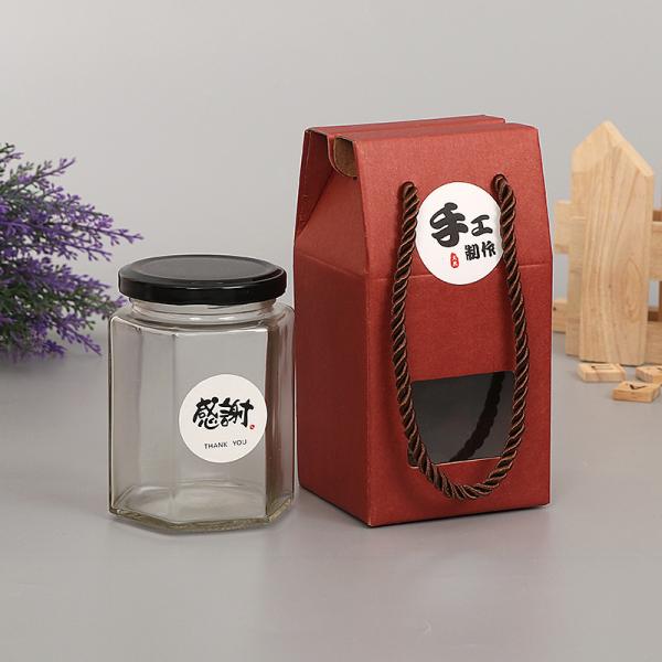 Удар - устойчивые двойные подарочные коробки бумаги Kraft окна PVC веревочки