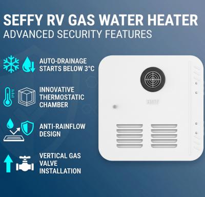 RV Tankless Water Heater Propane 65000BTU RV On Demand Water Heater 12VDC For Trailer Campervan
