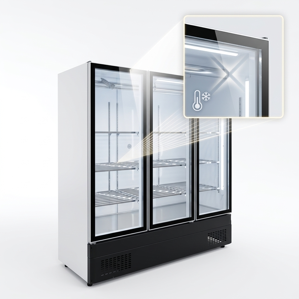 Double Door Meat Display Chiller 850KG Butcher Fridge Display 2600L