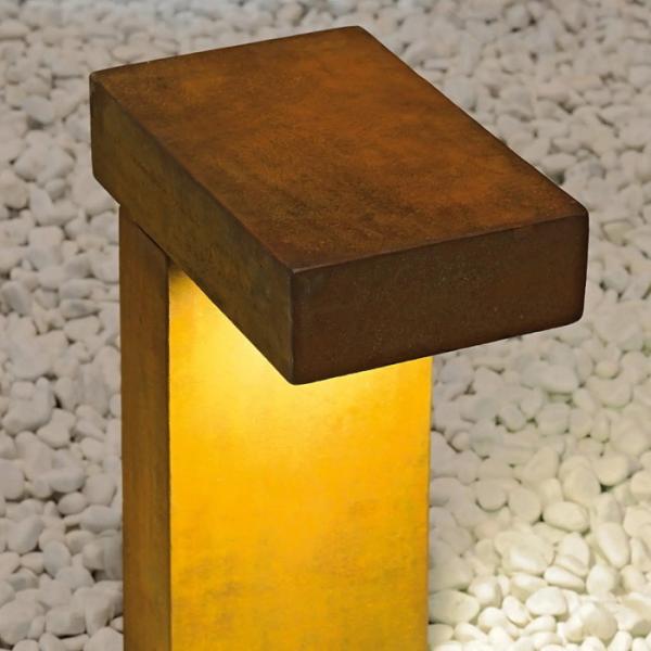 Rusty Path Square Led Corten Steel Bollard Lights