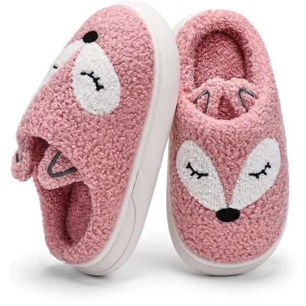 Pantoufles d'intérieur antidérapantes pour enfants avec doublure en fausse fourrure respirante