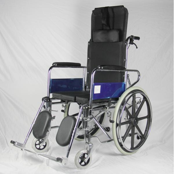 Multi - Function Aluminum Manual Wheelchair With Detachable Elevating Footrest U Shape Commode Seat