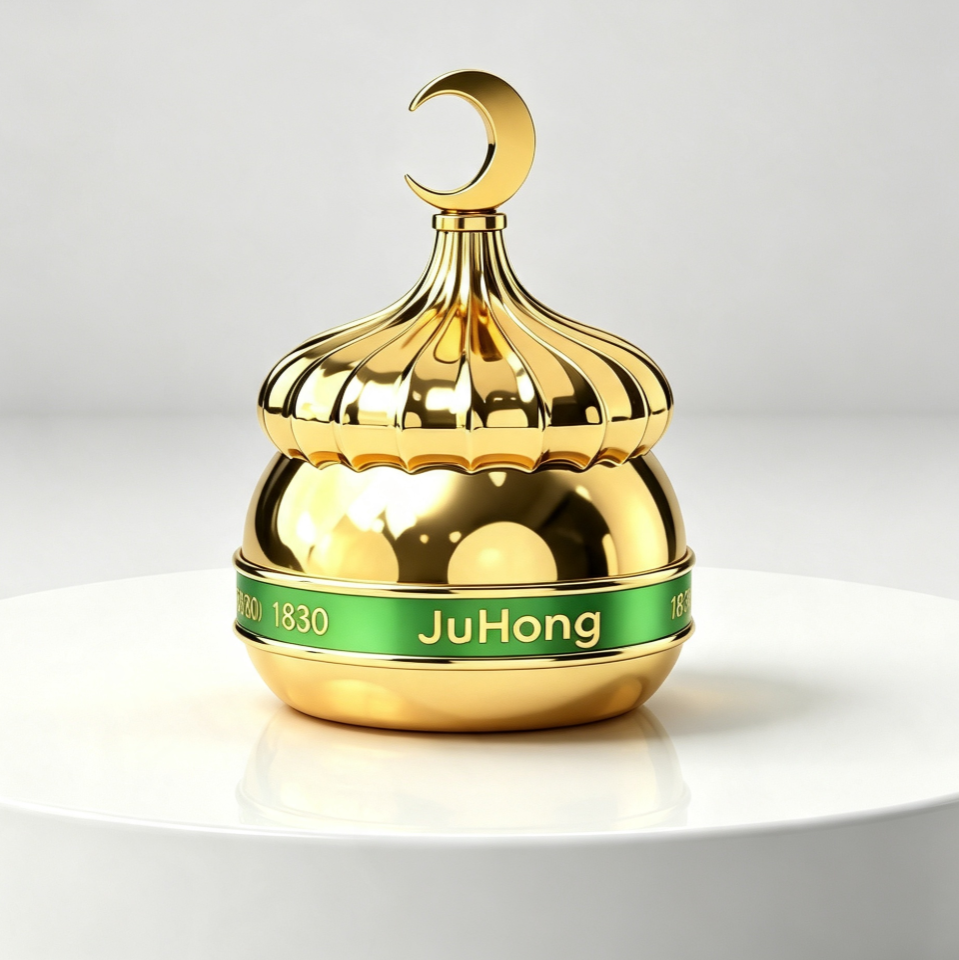 Crescent Moon Zamac Perfume Cap, Arabic Islamic Style Zinc Alloy Fragrance Bottle Lid
