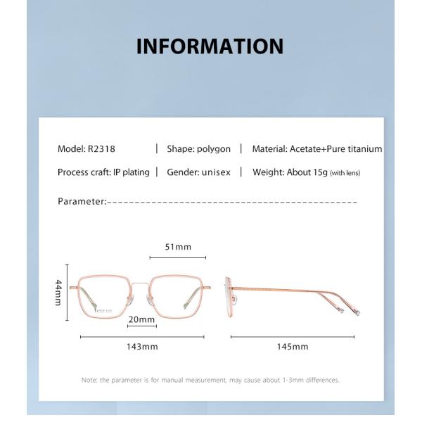 Стекла коробки стекел титана ацетата оптически объектива ориентированные на заказчика обрамляют всеобщее