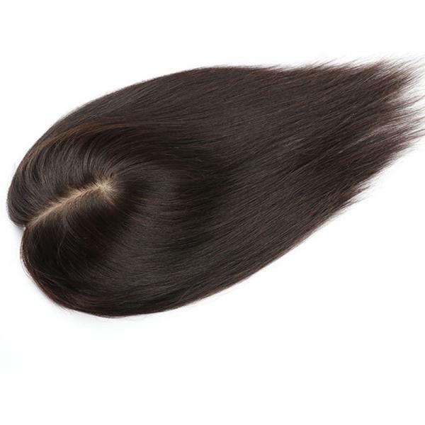 18 Inches European Natural Real Free Part Silk Base Human Hair Clip In Topper for Women