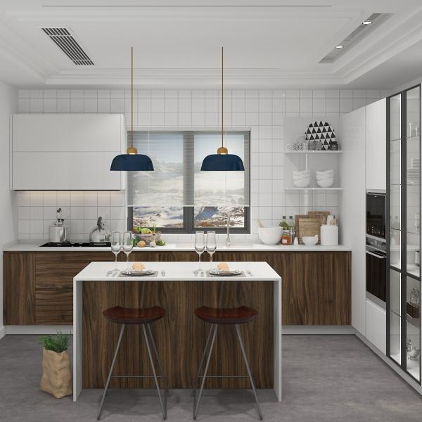 Modern Modular Built-In Wood Cupboard Complete Sets Whole House Manufacturer