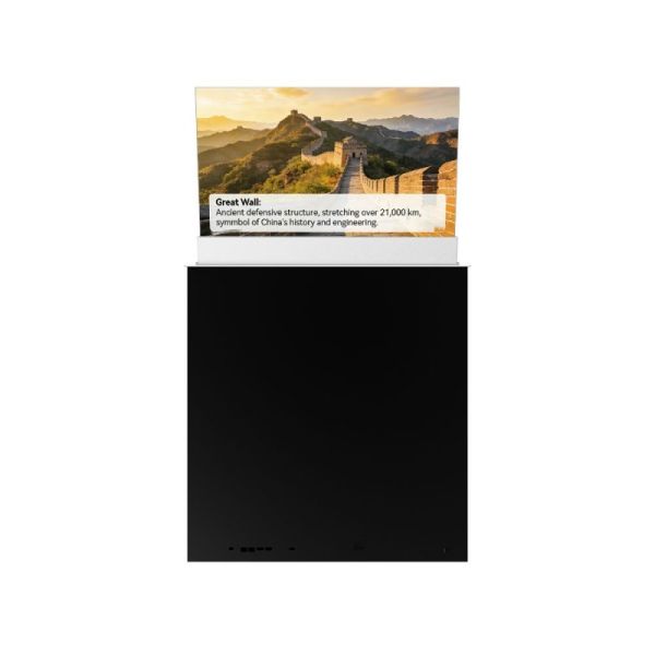 30 Inch Interactive Lifting Transparent OLED Display with Remote Control for Dynamic Commercial Engagement