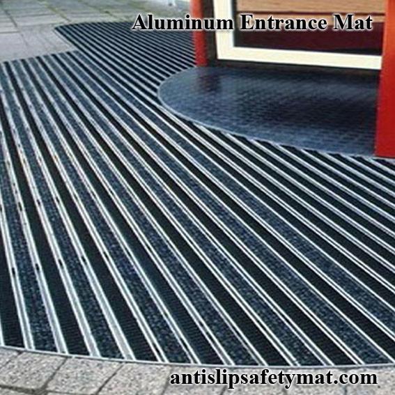 Aluminum Alloy Outdoor Entrance Floor Mats 20mm Depth Carpet Rubber Insert