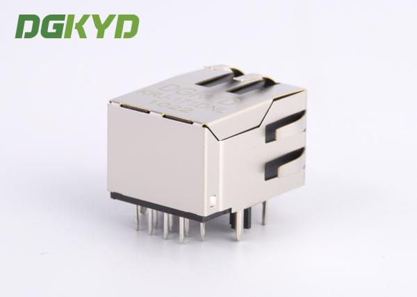 RJ45 port simple intégré à angle droit Jack féminin avec le magnetics 8P8C pour le routeur RJ45 avec le transformateur
