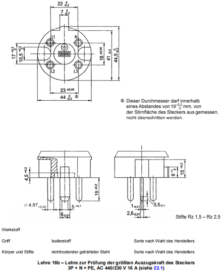 DIN VDE 0620-1 Max. And Min. Withdrawal Force Test Equipment For Plug & Socket‑outlet