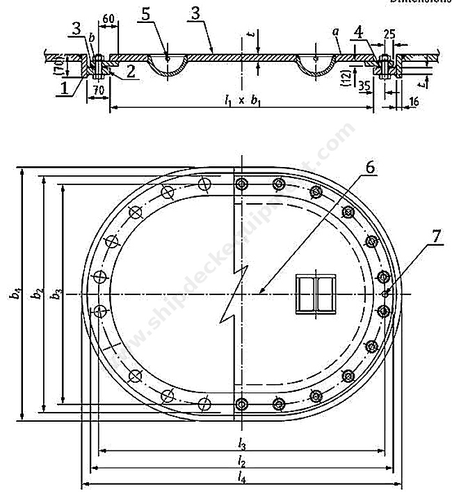 Recessed Oval Marine Manhole Cover | ISO5894:2018 Type CO Multi-Bolt Design