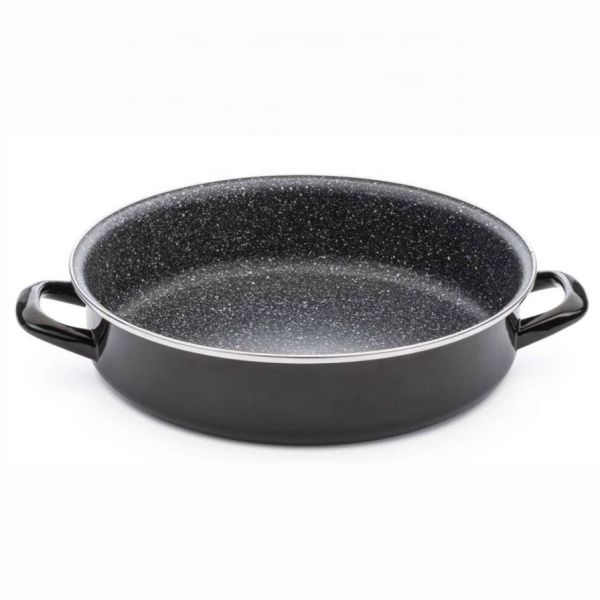 Eco Friendly Round Buffet Pan With Enamelled Outside Customized Logo
