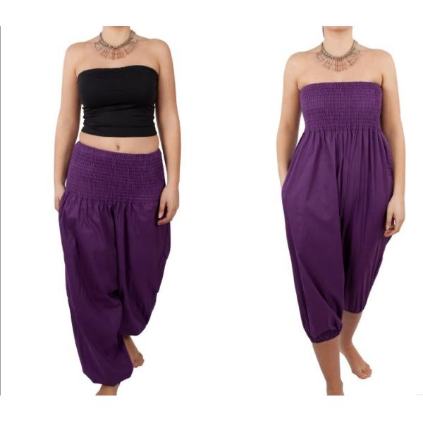 Purple Summer Women Jumpsuits And Rompers , Eco-Friendly Trousers