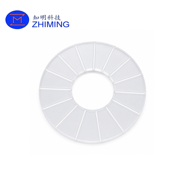 Custom Fused Quartz Fixture Ring with Radial Ribs for Semiconductor Processing