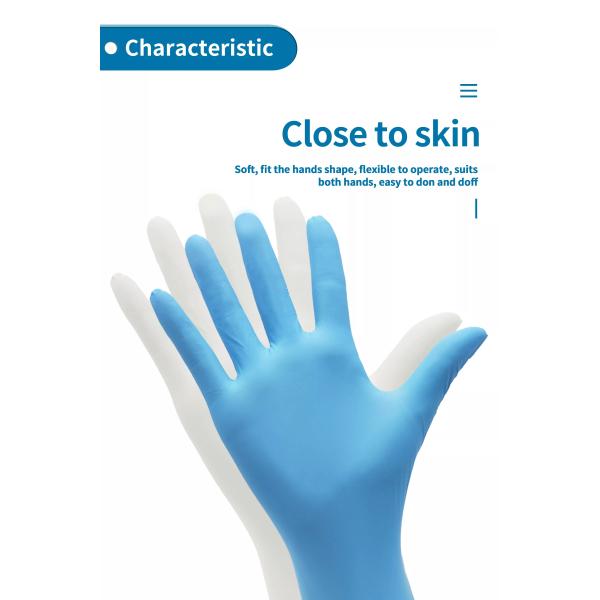 Powder Free Disposable Nitrile Gloves Blue 6 mil Nitrile Gloves