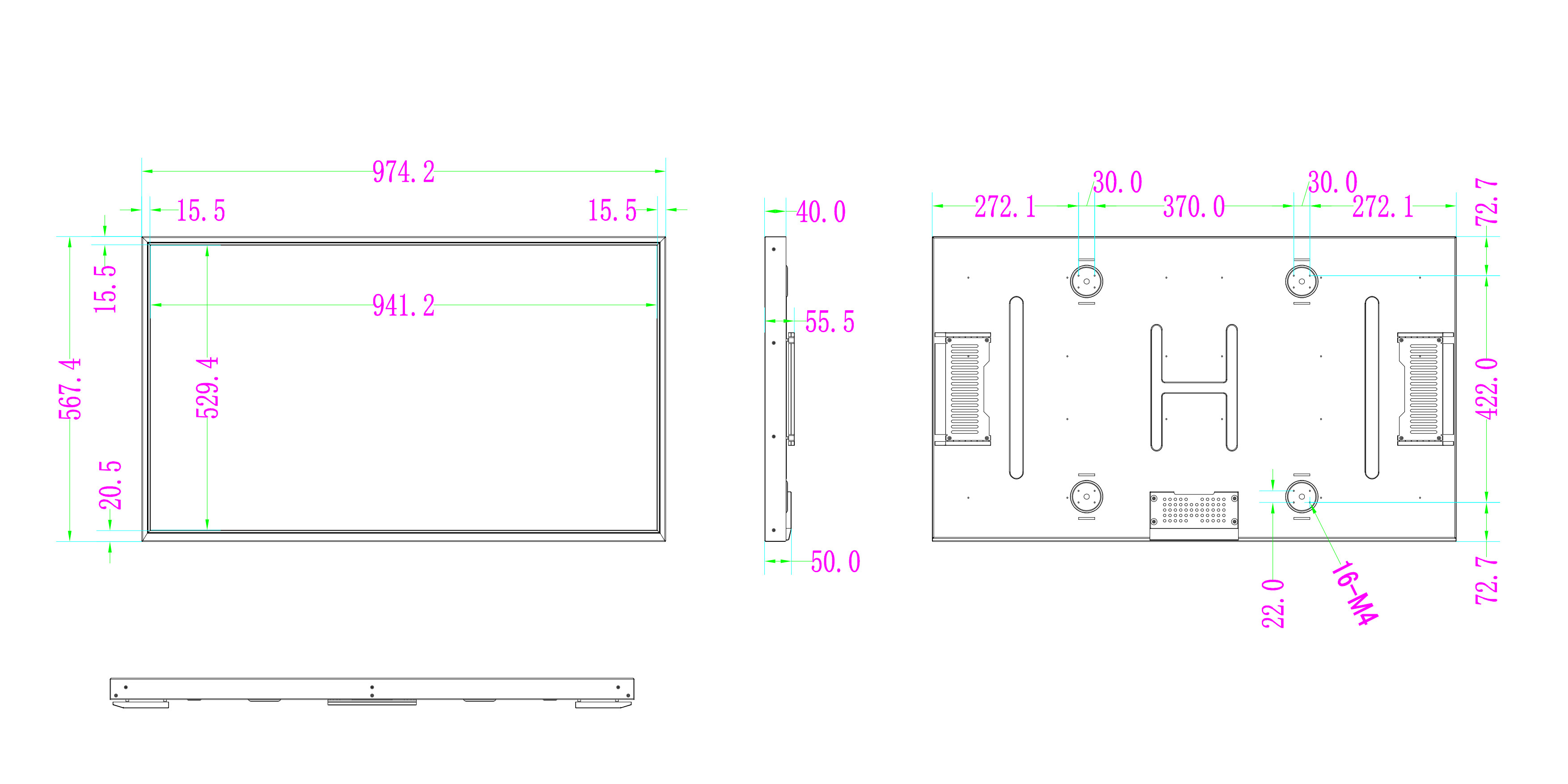 43 дюйма яркости высокой панели модуля Tni LCD 2500cd/M2 TFT LCD высокой